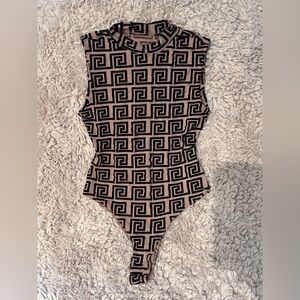 Fashion Nova Women Bodysuit - Black and Tan